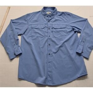 Magellan Men's Blue Shirt LG Loose Fit Adventure Gear MagWick LS button up